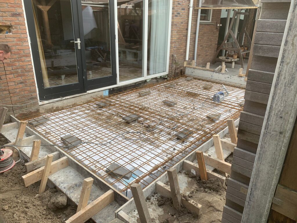 new cement patio design frame work